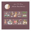 Poppy Crafts Alice Tea Room PET Sticker Roll - Alice Tea Party