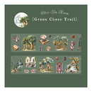 Poppy Crafts Alice Tea Room PET Sticker Roll - Green Chess Trail