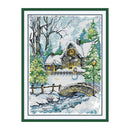 Poppy Crafts Cross-Stitch Kit #168 - Winter Snow Scene #2