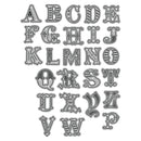 Decorative alphabet letters on a white background