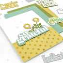 Card with floral design and text on a white background