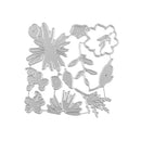 Metal floral and leaf cutting dies on a white background