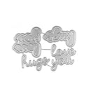 Metallic die cut with 'I love you' text on a white background