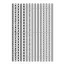 Set of metal stamps with various designs on a white background