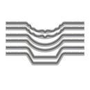 Set of model train tracks on a white background