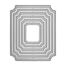 Set of nested decorative cutting dies on a white background