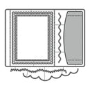 Decorative paper cutout with geometric shapes on a white background