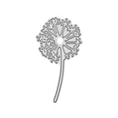 Metallic dandelion-shaped cutting die on a white background