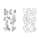 Set of floral and leaf cutters on a white background