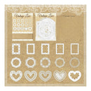 Set of vintage lace designs on a kraft paper background
