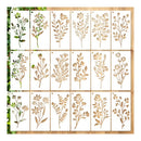 Set of floral stencils on a white background