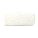 A spool of white braided cord or twine, photographed against a seamless white background.