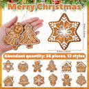 Poppy Crafts Wooden Ornaments Set - Christmas Collection - Gingerbread Cookies