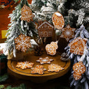 Poppy Crafts Wooden Ornaments Set - Christmas Collection - Gingerbread Cookies