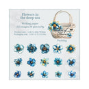 Poppy Crafts Basket of Flowers Writing Paper Stickers - Flowers in the Deep Sea