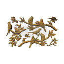 Decorative wall art with birds and branches on a white background