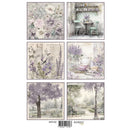 Set of six scenic and floral cards with a 'REPRINT' label at the bottom.