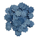 Blue floral decorations on a white background