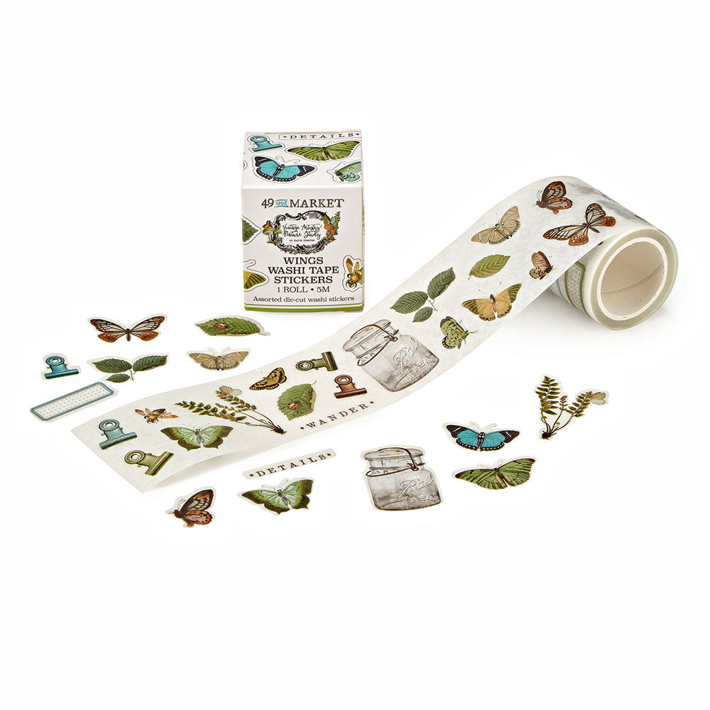 49 And Market Washi Sticker Roll Nature Study Wings – CraftOnline