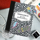 Hero Arts Cling Stamp 6"X6" HA + RT Composition Notebook Pattern Bol*