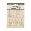Stamperia Decorative Chips 5.5"x 5.5" - Gear Up For Christmas Trees