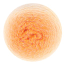 Ball of yarn with a gradient from orange to pink on a white background
