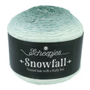 Ball of yarn with 'Scheepjes Snowfall' label on a white background