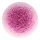 Ball of pink yarn on a white background