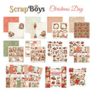 Collection of Christmas-themed scrapbooking papers and elements by Scrap Boys on a white background.