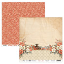 Two sheets of decorative paper with floral and pattern designs on a white background.