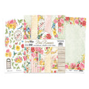 Scrapbooking paper pack with floral and bird designs on a white background