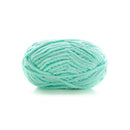 Turquoise skein of yarn on a white background