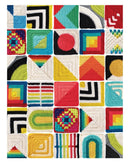Colorful crochet squares arranged in a grid pattern