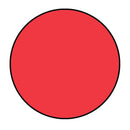 Red circle with a black outline on a white background