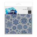 6x6 stencil with snowflake pattern by Simon Hurley on a white background