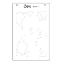 Sizzix die cut template with balloon shapes on a white background