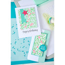 Set of greeting cards with decorative designs and text on a light blue background