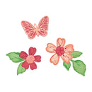 Butterfly and flowers on a white background