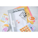 Stamp set with 'Happy Birthday' text and colorful stamps on a white background