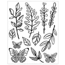 Sizzix Clear Stamps With Framelits Dies By Vicki Boutin 12/Pkg - Greenery Layers