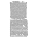 Two clear stamp sets with various shapes on a white background
