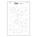 Sizzix die cut template with various shapes on a white background