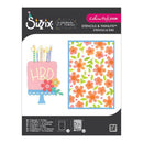 Sizzix craft set packaging with birthday cake and floral design stencils on a white background