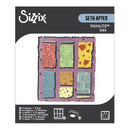 Sizzix Seth Apter Thinlits Dies set on packaging with colorful die cuts.