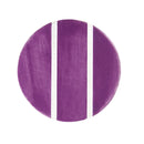 Round purple coaster with white stripes on a white background