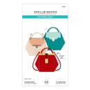 Packaging of Spellbinders paper arts cutting dies with three colorful handbag designs.