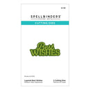 Spellbinders cutting dies packaging with 'Best Wishes' text on a white background