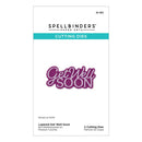 Spellbinders cutting dies packaging with 'Get Well Soon' text on a white background