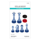 Spellbinders paper arts cutting dies set with chess and checkers pieces on a white background