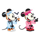 Two cartoon characters in graduation attire on a white background